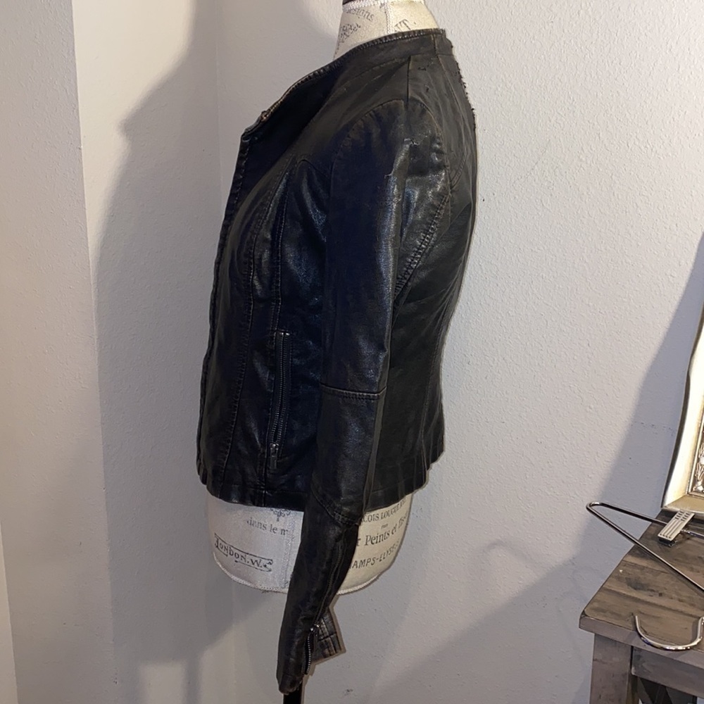 Express jacket faux leather worn coat XS​​ - Picture 4 of 11